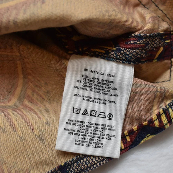 Anthropologie Elevenses Button Front Vest Sz XS Embroidered Aztec Safari Boho - Picture 11 of 16